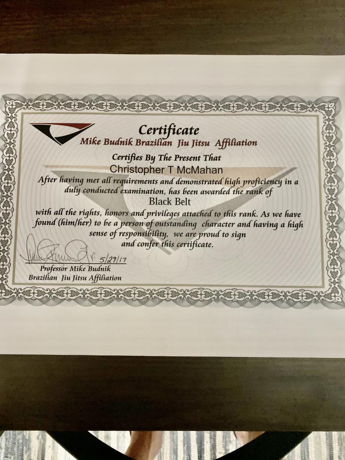 Black belt · May 27, 2017 · Promoted by Mike Budnik