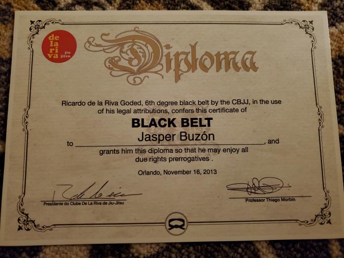 Black belt · November 16, 2013 · Promoted by Thiago Domingues