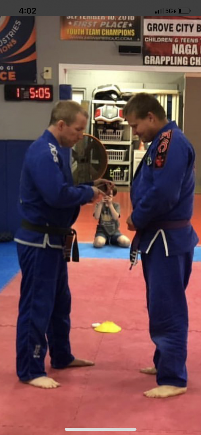 Brown belt · September 30, 2020 · Promoted by Dave Freetage