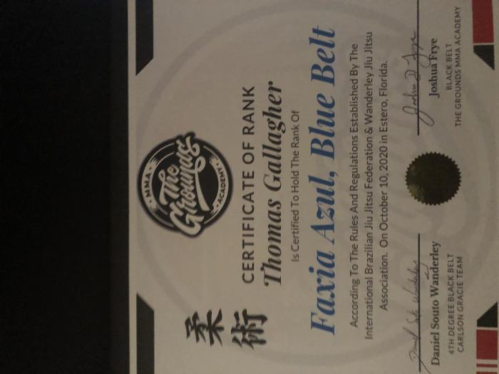 Blue belt · October 10, 2020 · Promoted by Josh Frye