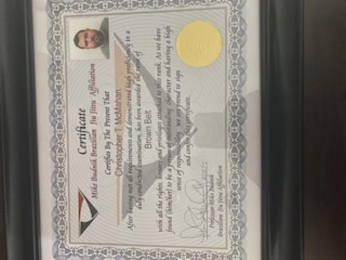 Brown belt · October 15, 2014 · Promoted by Mike Budnik