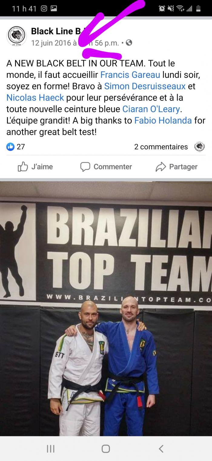 Black belt 1st degree · June 1, 2019 · Promoted by Benoit Decary