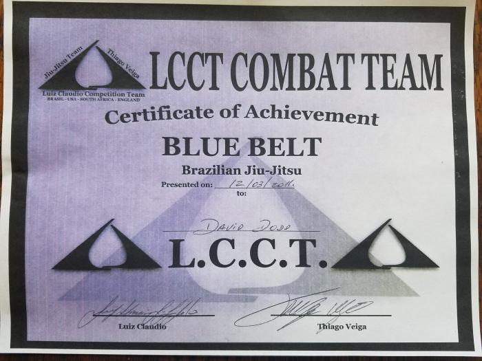 Blue belt · December 3, 2011 · Promoted by Luiz Claudio