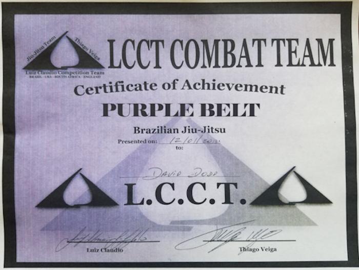 Purple belt · December 1, 2013 · Promoted by Luiz Claudio