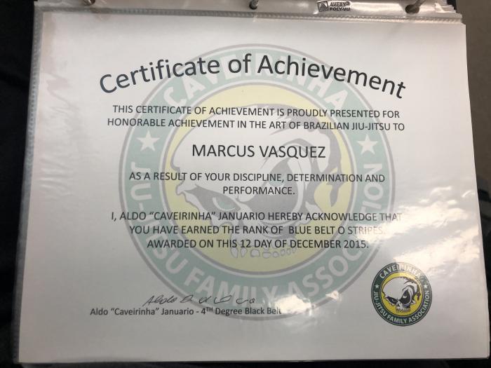 Blue belt · December 12, 2015 · Promoted by Aldo Januario