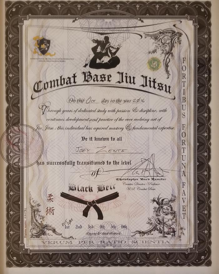 Black belt 1st degree · October 13, 2019 · Promoted by Chris Haueter