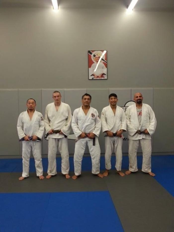 Class with Rickson Gracie, Kron Gracie Jiu Jitsu academy, Los Angeles, CA, USA. October 2014.
