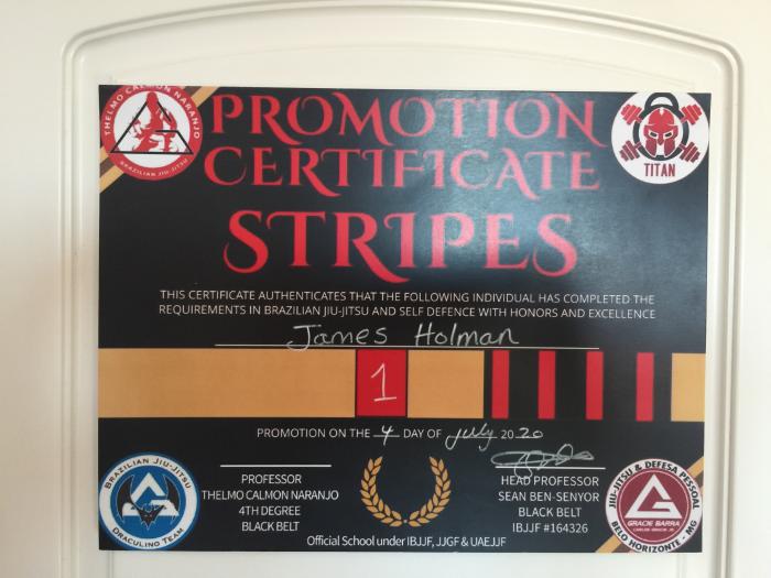 Brown belt · March 18, 2020 · Promoted by Sean Ben Senyor