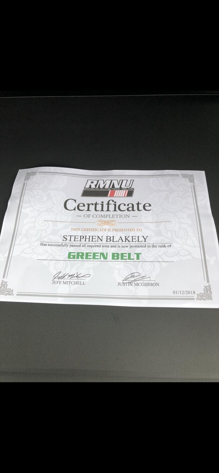 First belt promotion.