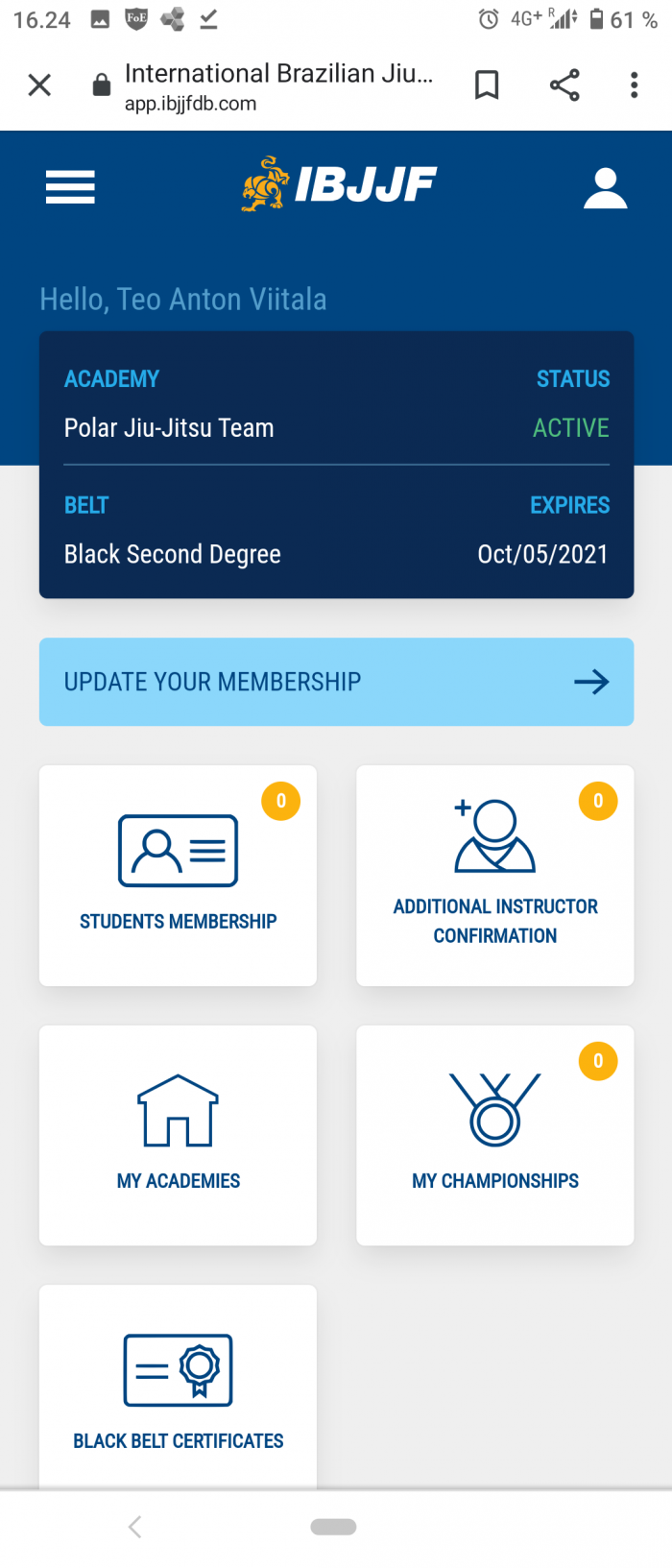 Black belt 2nd degree · September 6, 2020 · Promotion by time served