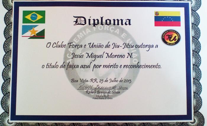 Blue belt · July 25, 2013 · Promoted by Richelli Benicio de Souza