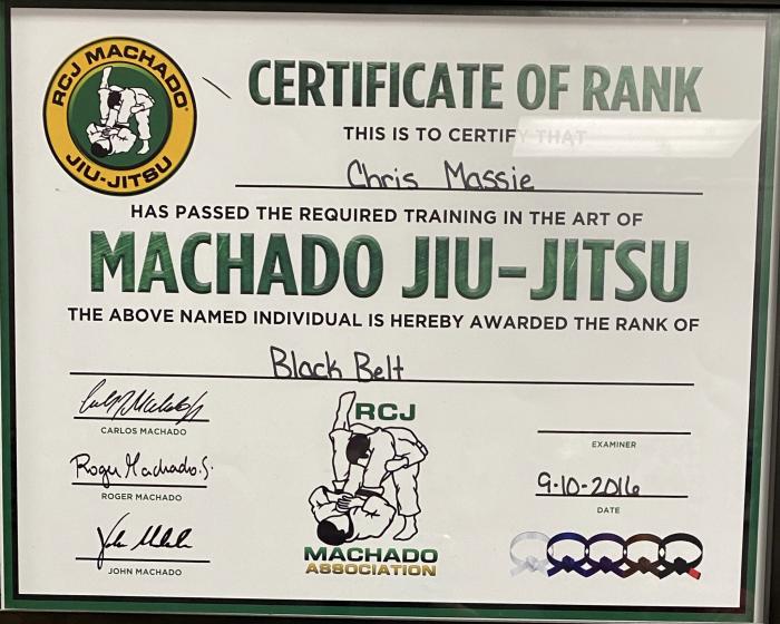 Black belt · September 10, 2016 · Promoted by Carlos Machado