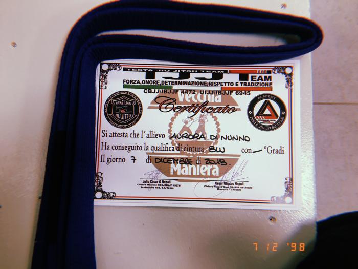 Blue belt · December 7, 2019 · Promoted by Cezar Napoli