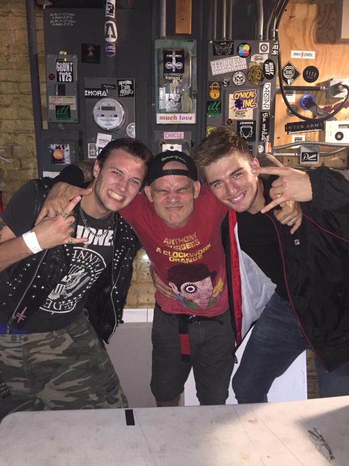 My homeboy Chance and I with Renzo Gracie black belt Harley Flanagan after a Cro-Mags show in Dallas