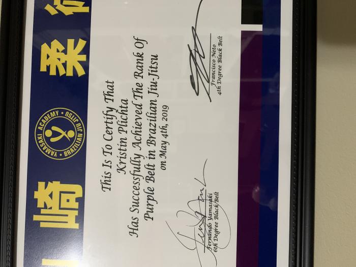 Purple belt · May 4, 2019 · Promoted by Joe Cunningham