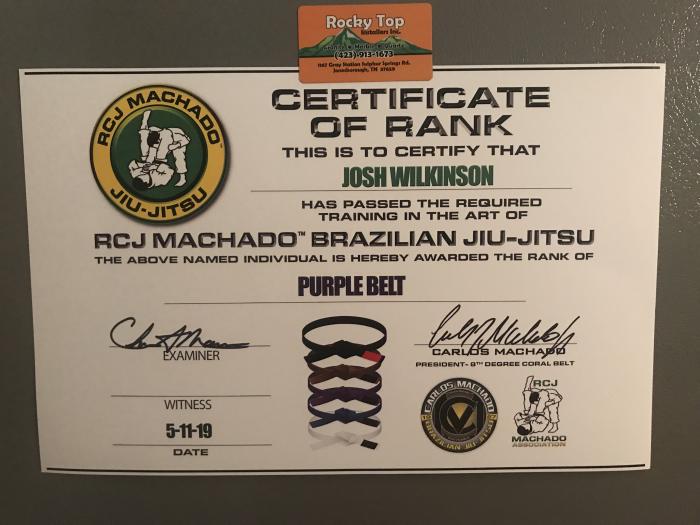 Purple belt · May 9, 2019 · Promoted by Christopher Massie