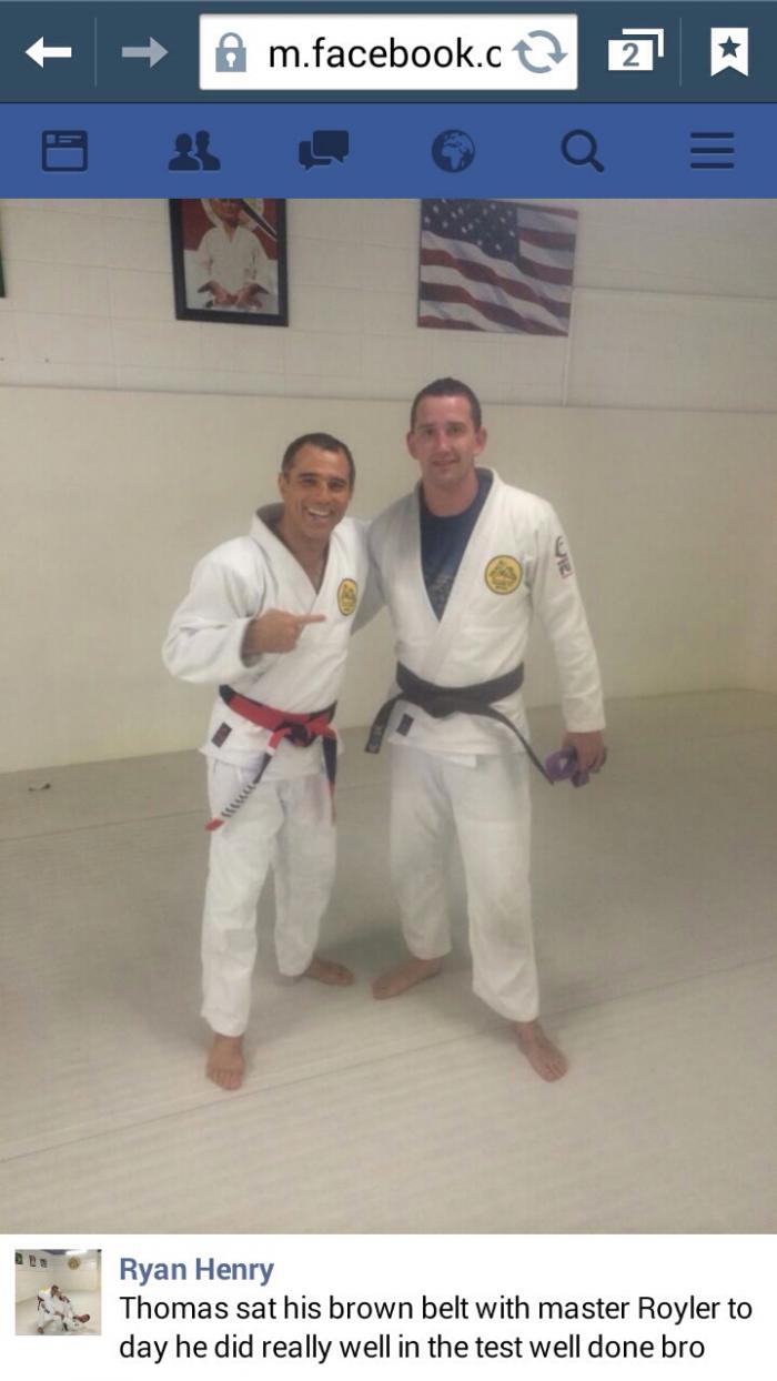 Brown belt · April 13, 2015 · Promoted by Royler Gracie