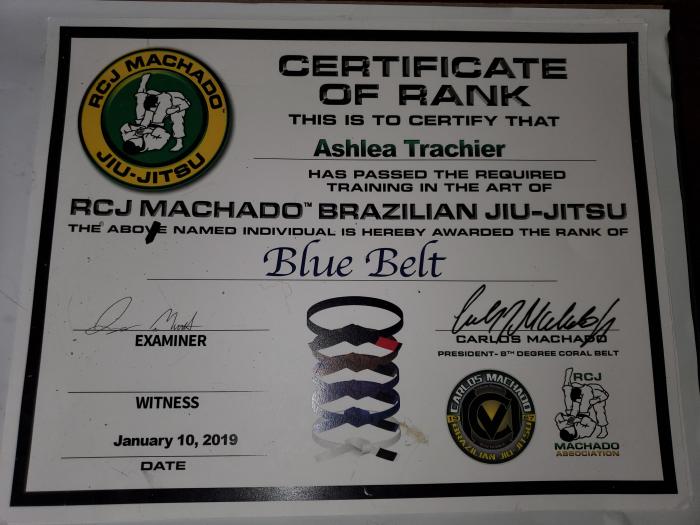 Blue belt · December 18, 2018 · Promoted by Jeremy Metcalf