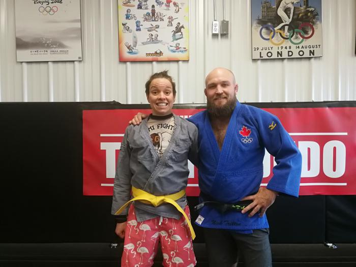 Judo yellow belt promotion by olympian and coach Nick Tritton