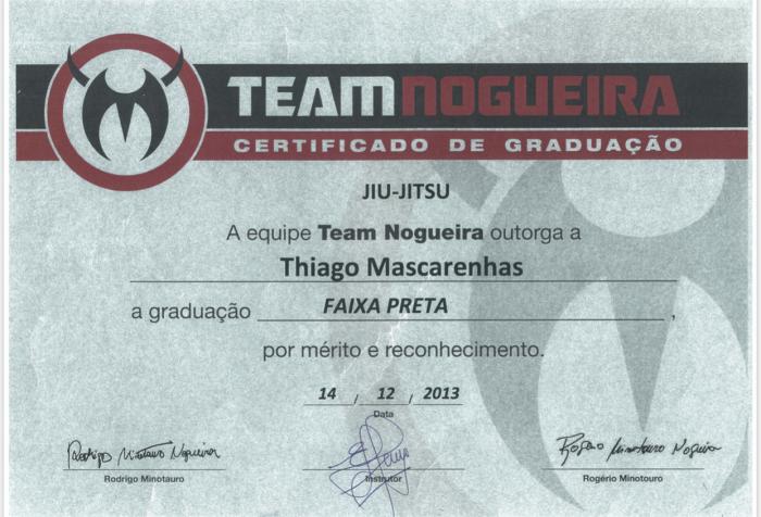 Black belt · December 12, 2013 · Promoted by Antônio Rodrigo Nogueira Minotauro