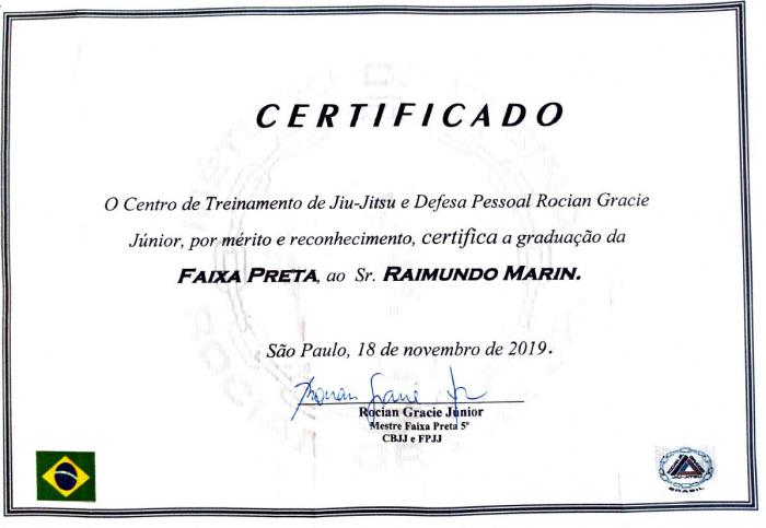 Black belt · November 18, 2019 · Promoted by Rocian Gracie Jr.