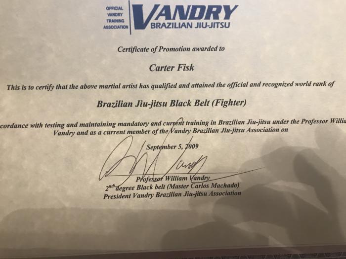 Black belt · September 5, 2009 · Promoted by William Vandry