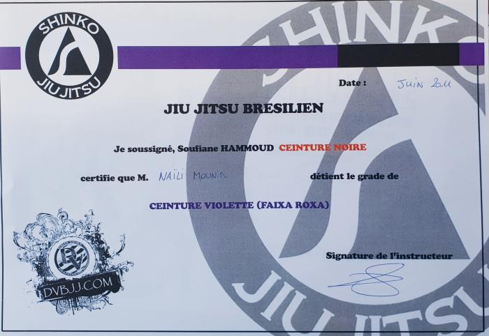Purple belt · June 1, 2011 · Promoted by Soufiane Hammoud
