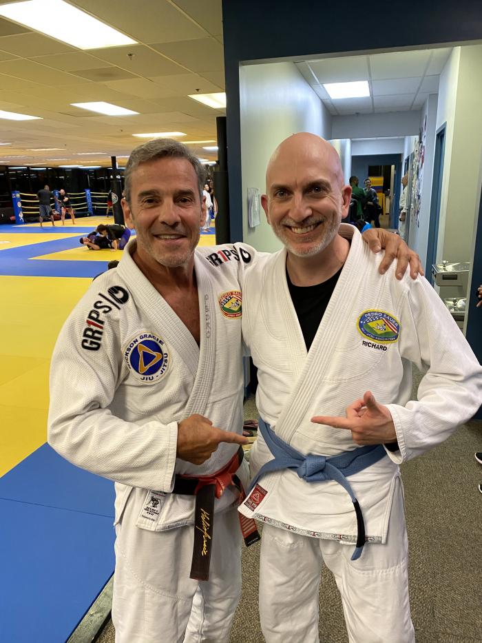 Professor Pedro Sauer and I at One Spirit Martial Arts, Herndon, VA, 21 November 2019