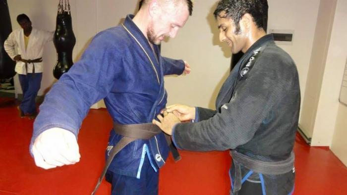 2015 - Receiving Brown Belt from Darell Moodley. Darell is a black belt under IBJJF & ADCC World Champion Penny Thomas