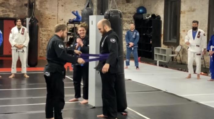 Getting my purple belt