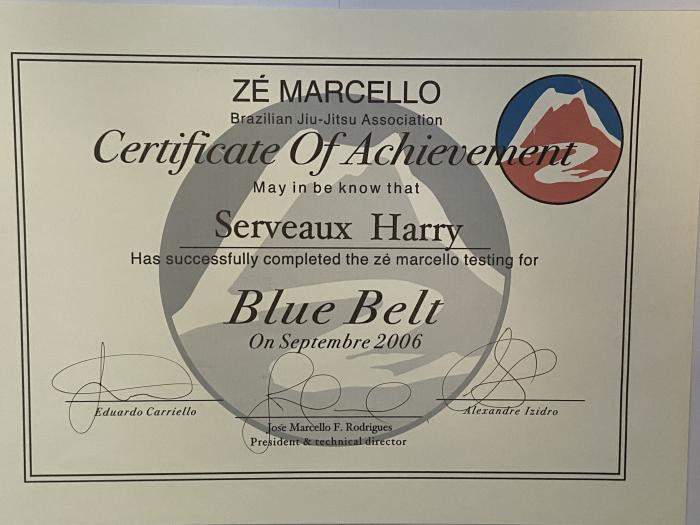 Blue belt · September 1, 2006 · Promoted by Zé Marcello BTT
