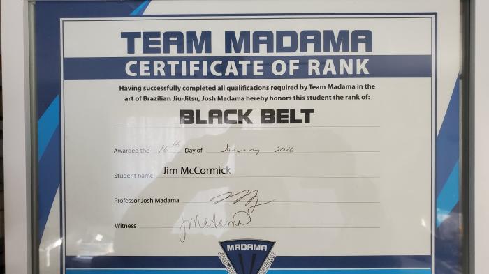 Black belt · January 16, 2016 · Promoted by Josh Madama