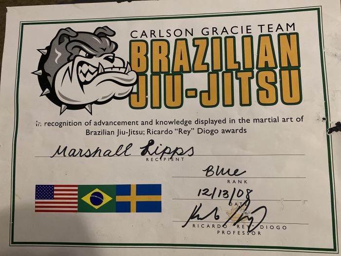 Blue belt · December 13, 2008 · Promoted by Ricardo “Rey” Diogo