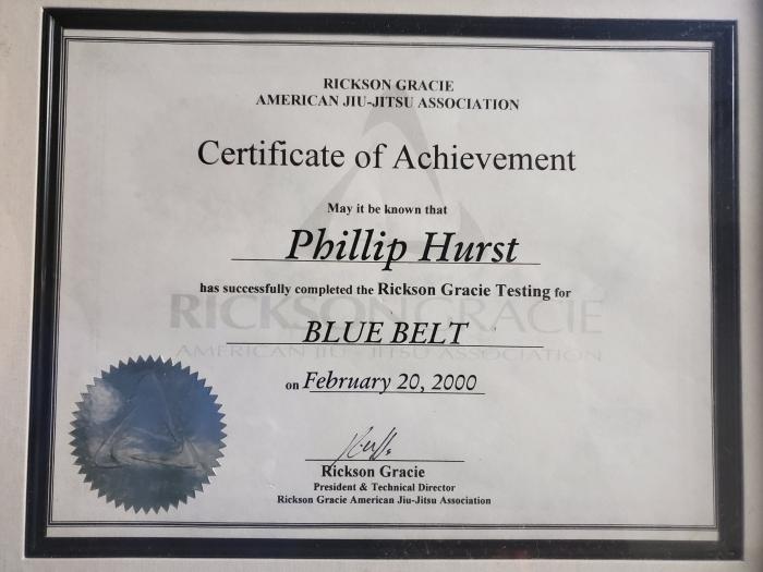 Blue belt · February 20, 2000 · Promoted by Chris Saunders