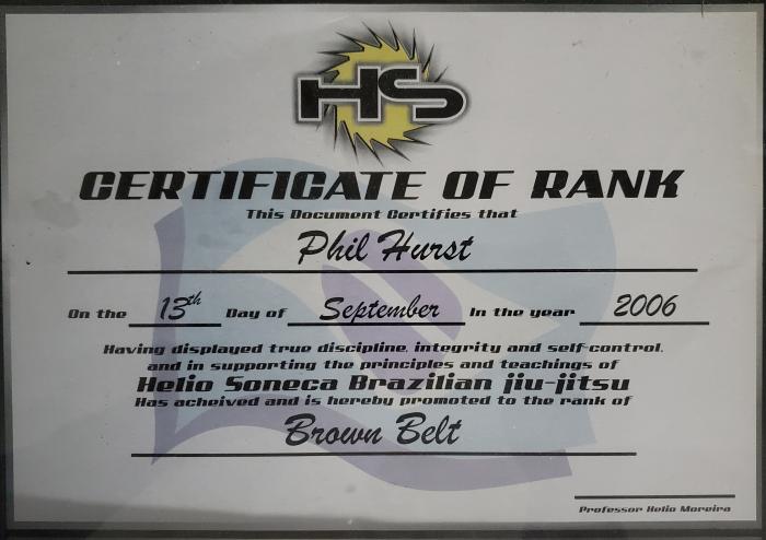Brown belt · September 13, 2006 · Promoted by Helio Soneca Moreira