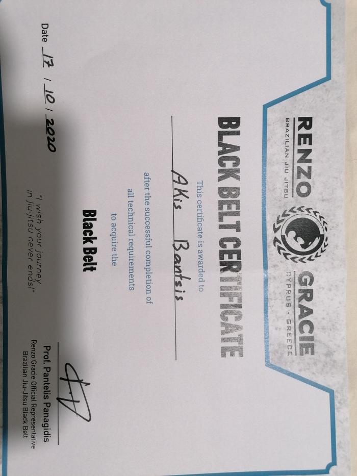 Black belt · October 17, 2020 · Promoted by Pantelis Panagidis