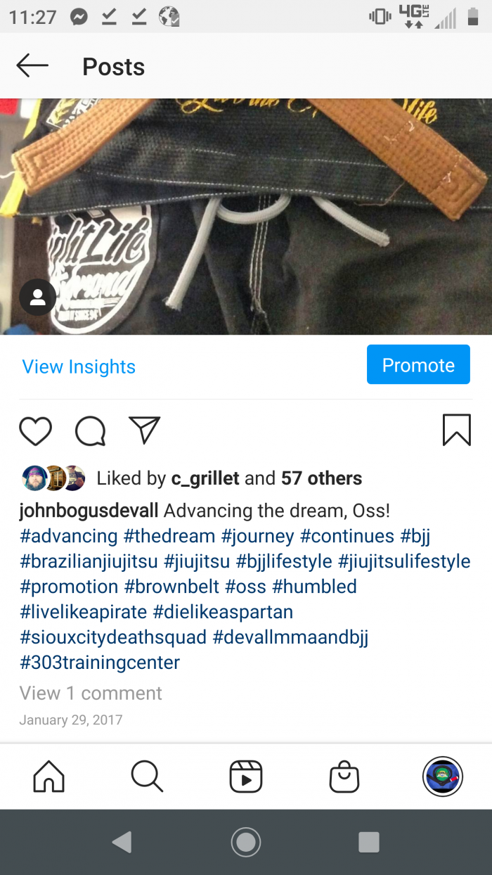 Brown belt · January 29, 2017 · Promoted by Andre DeVillier