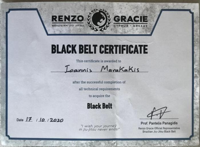 Black belt · October 17, 2020 · Promoted by Panagidis pantelis