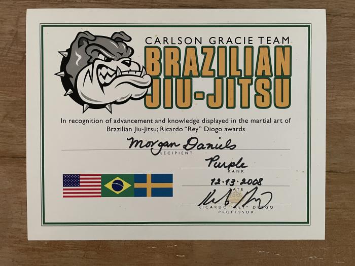 Purple belt · December 13, 2008 · Promoted by Rey Diogo