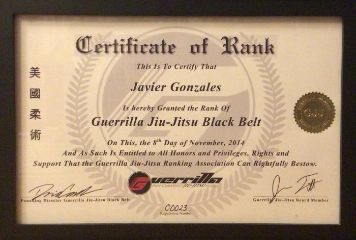 Black belt · November 1, 2014 · Promoted by Dave Camarillo