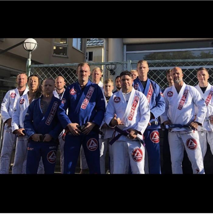 Outside the new academy 2018 with my students.