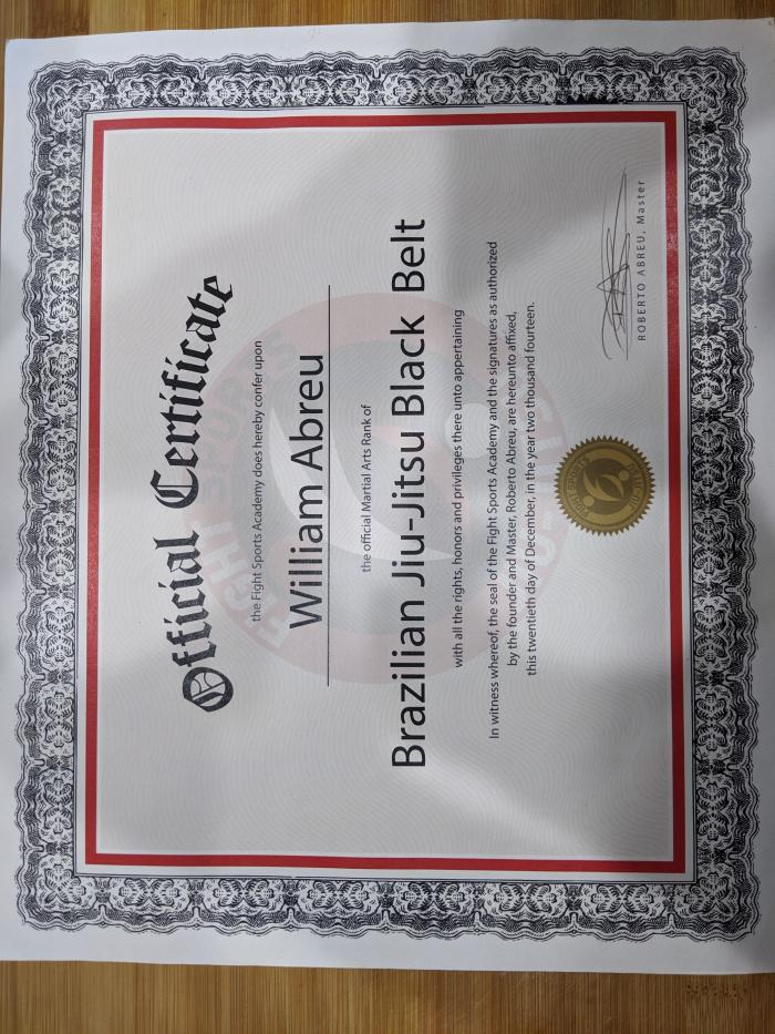 Black belt · December 15, 2014 · Promoted by Roberto Abreu