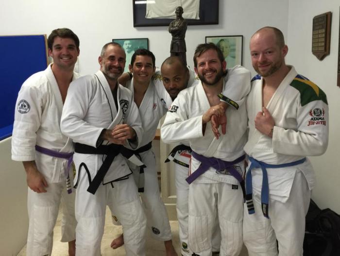 On the occasion of Jay Ferrari receiving his Black Belt from Royce, Valente Bros HQ, N. Miami Beach, 12/9/2104