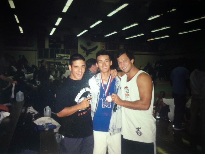 Me with Kiko Cacella and Rodrigo Medeiros ( Carlson Gracie/ Bjj Revolution ). California, 1999