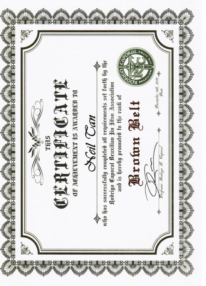 Brown belt · December 5, 2016 · Promoted by Rodrigo Caporal