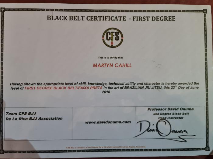 Black belt 1st degree · June 23, 2016 · Promoted by David Onuma