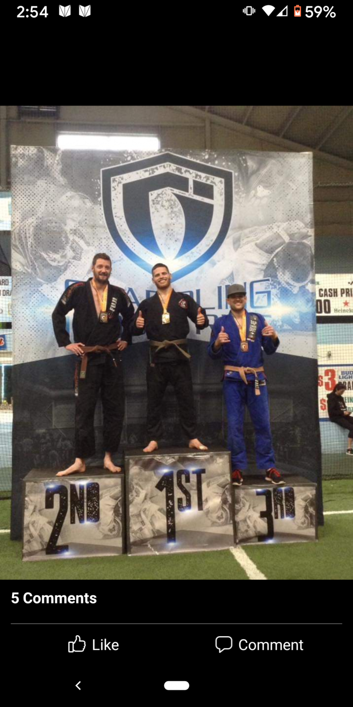 Brown belt · April 14, 2017 · Promoted by Rob Kahn