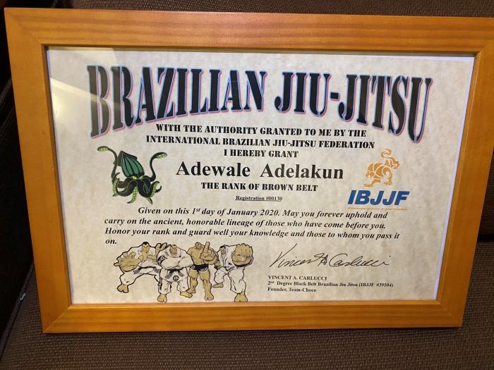 Brown belt · February 22, 2020 · Promoted by Vinnie Carlucci
