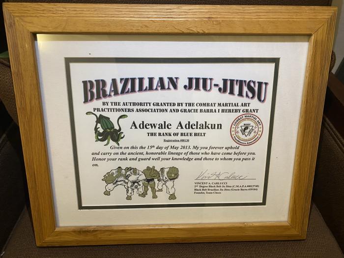 Blue belt · May 15, 2013 · Promoted by Vinnie Carlucci