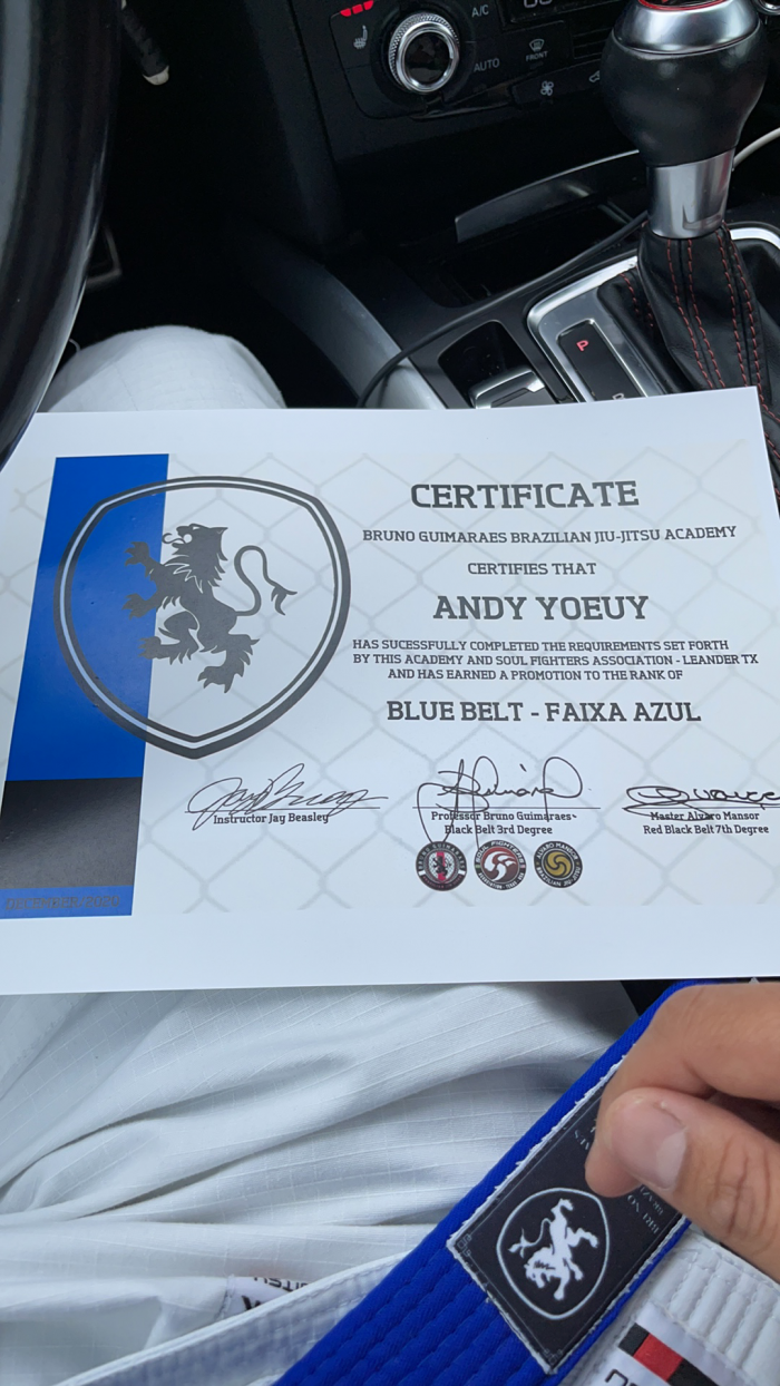 Blue belt · December 19, 2020 · Promoted by Bruno Guimaraes